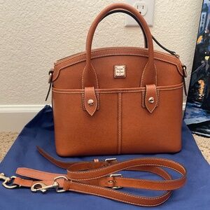 Dooney & Bourke Saffiano Brown Leather Domed Satchel w/ Dustbag